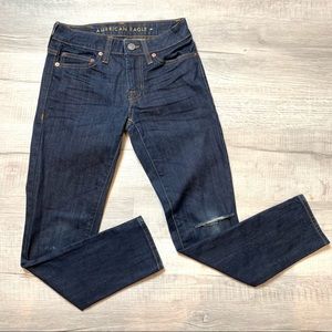 American Eagle Jeans Flex Women's Size 26x28 Skinny Jeans Low Rise Dark Wash